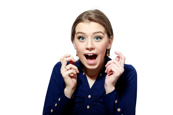 Emocionado sonrisa mujer de negocios —  Fotos de Stock