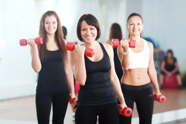 Women with dumbbells in gym — Stock Photo, Image