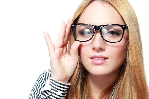 Geschäftsfrau mit Brille lizenzfreie Stockfotos