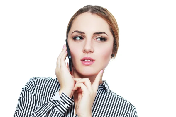 Woman with a cell phone — Stock Photo, Image