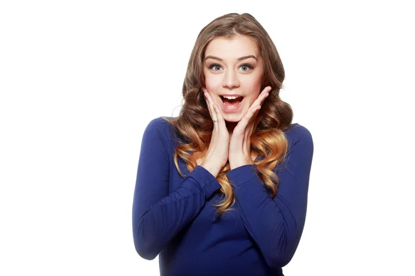 Retrato de mujer feliz joven — Foto de Stock