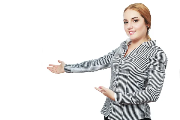 Mujer sonriendo con los brazos abiertos — Foto de Stock