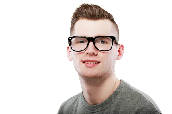 Young man with glasses smiling — Stock Photo, Image