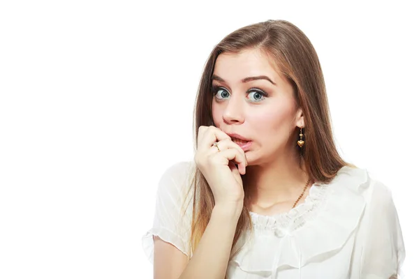 Mujer joven asustada — Foto de Stock