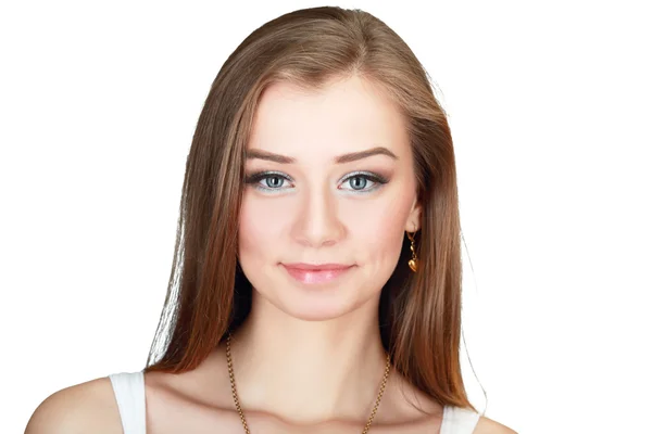 Schöne junge lächelnde Frau — Stockfoto