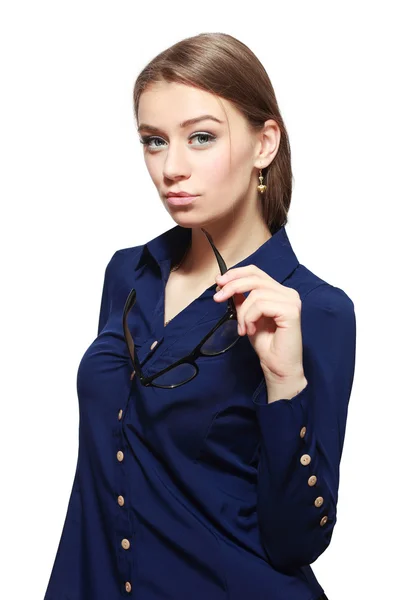 Woman hold glasses — Stock Photo, Image