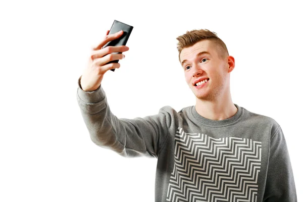 Mannen som gör selfie — Stockfoto