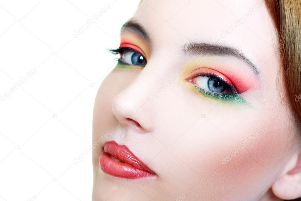 model with beauty bright make-up