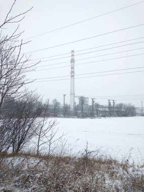 Trnava, Slovakya - 17 Şubat 2021: Dökümhane Trnava, manzara Prednadrazhie  