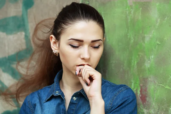 Sad teenage girl — Stock Photo, Image