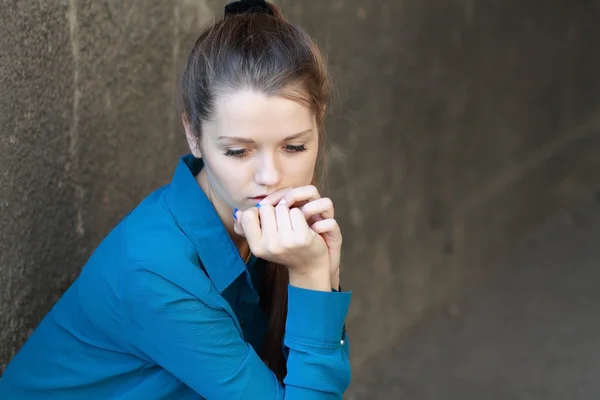 Sad teenage girl — Stock Photo, Image