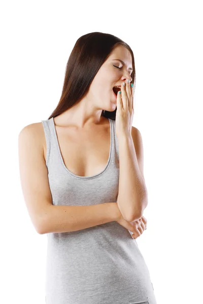 Yawning tired woman — Stock Photo, Image