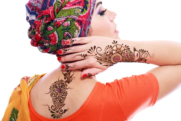 Henna being applied — Stock Photo, Image