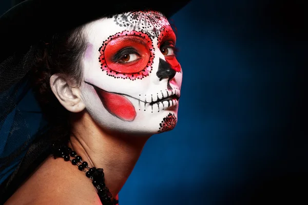 Cadılar bayramı şekeri kafatası makyaj