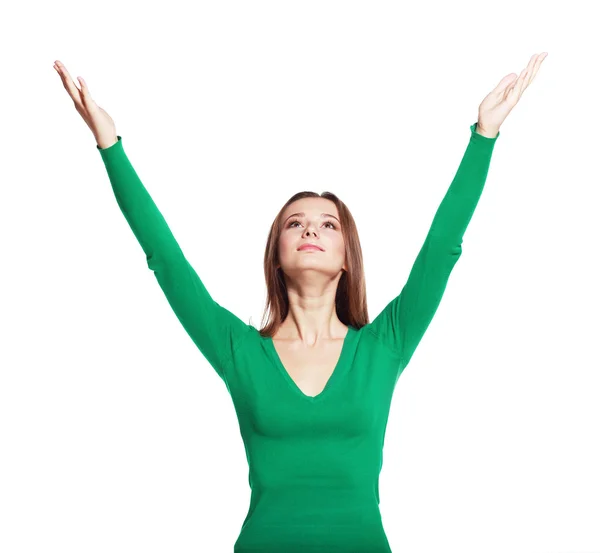 Girl arms up — Stock Photo, Image