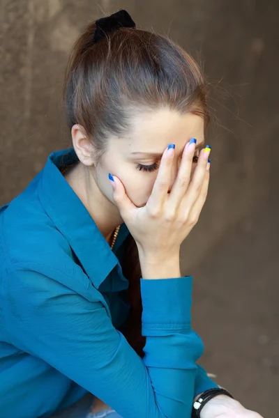 Sad teenage girl — Stock Photo, Image