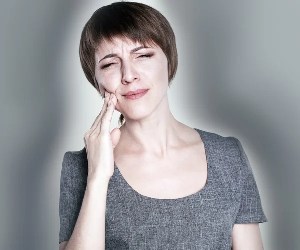 Woman having toothache — Stock Photo, Image