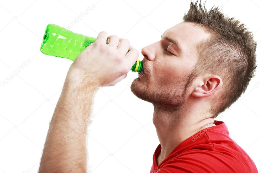 young man drinking