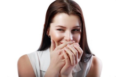 Kadın gülen yakın çekim