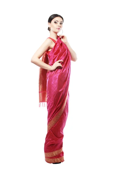 Meisje in sari kostuum — Stockfoto