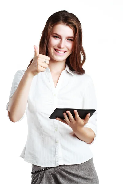 Woman using tablet — Stock Photo, Image