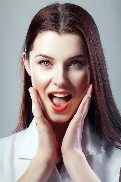 Woman looking excited — Stock Photo, Image