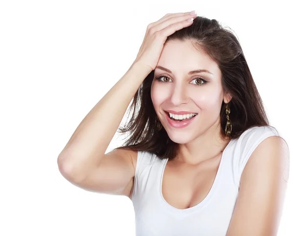 Retrato de mujer feliz joven — Foto de Stock