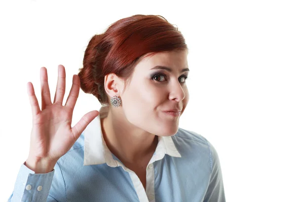 Mujer escuchando chismes —  Fotos de Stock