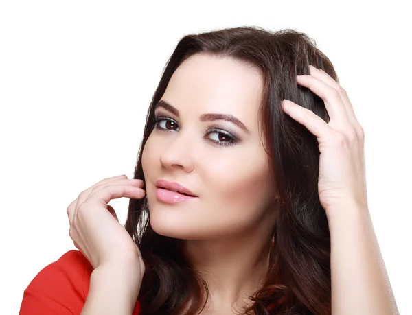 Kvinna med färsk daglig makeup — Stockfoto