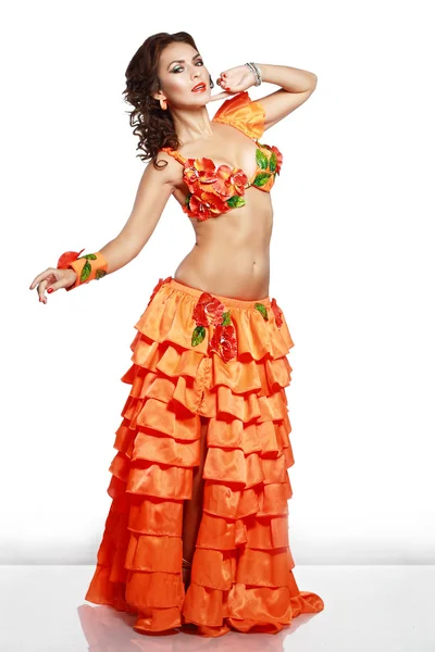 Girl in Hawaiian dress — Stock Photo, Image