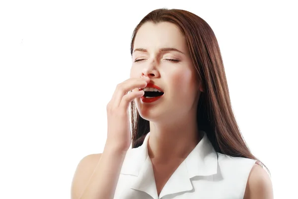 Sneezing young attractive woman — Stock Photo, Image