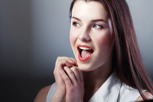 Woman looking excited — Stock Photo, Image