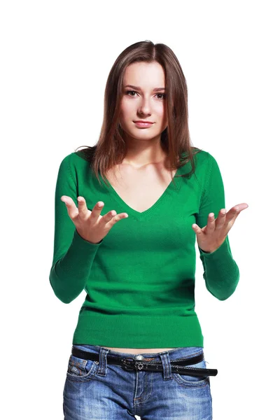 Young woman looking stressed — Stock Photo, Image