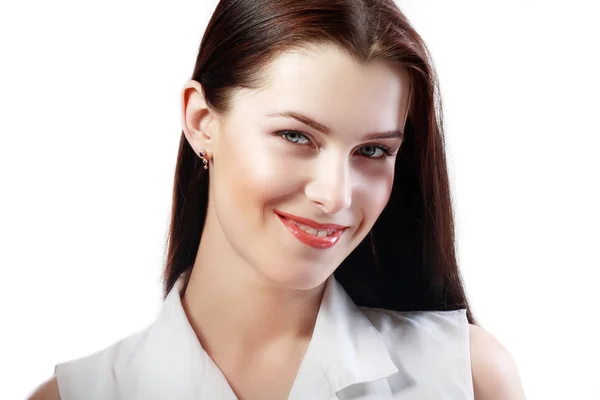 Beautiful woman female model smiling — Stock Photo, Image