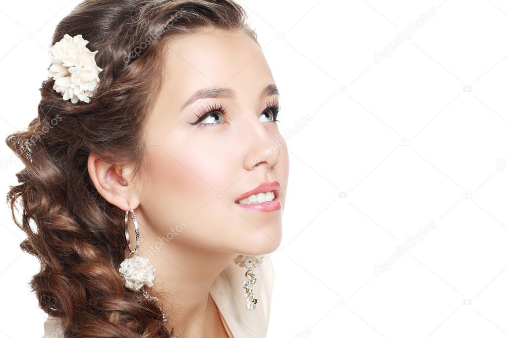 Beautiful  Woman with flower in hair