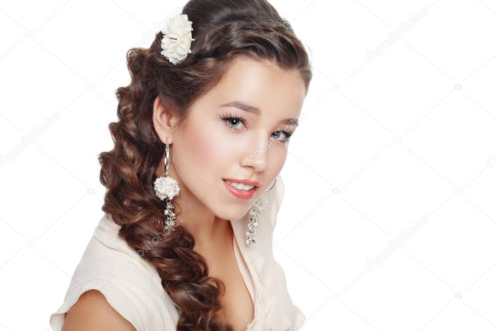Beautiful  Woman with flower in hair