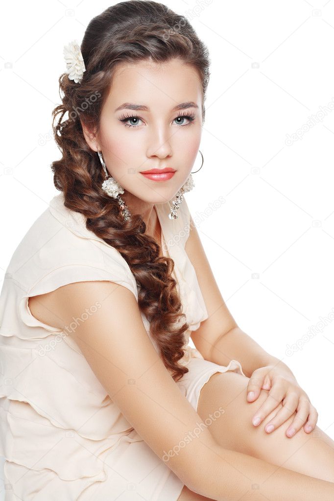 Beautiful  Woman with flower in hair