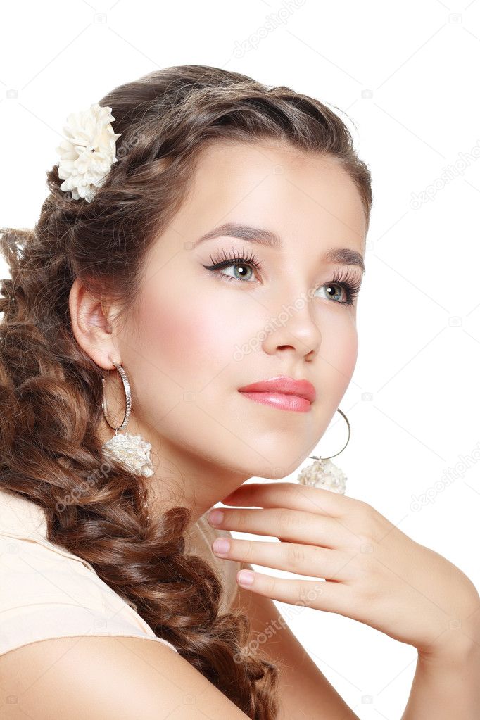 Beautiful  Woman with flower in hair