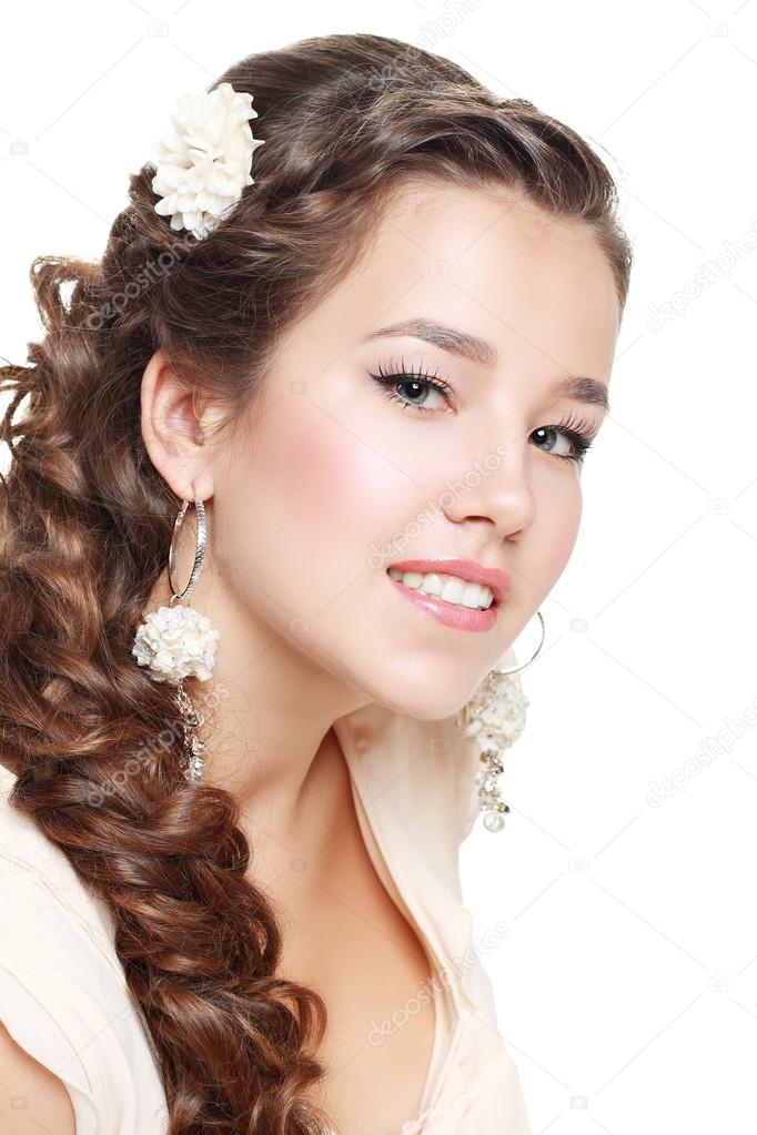 Beautiful  Woman with flower in hair