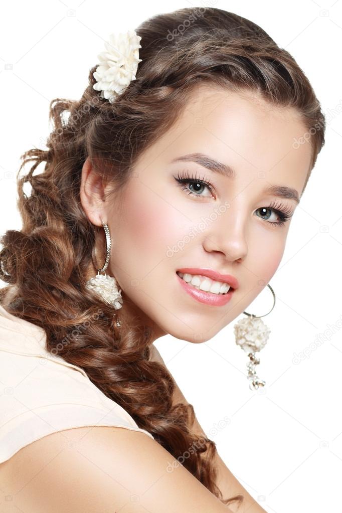 Beautiful  Woman with flower in hair