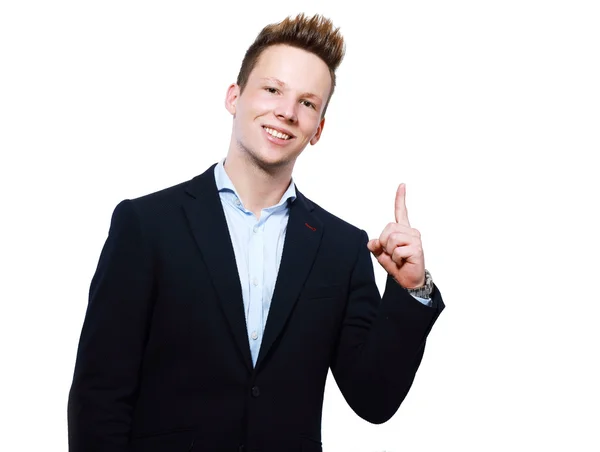 Student with finger point up — Stock Photo, Image