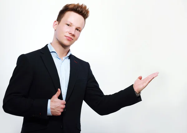 Student with finger point up — Stock Photo, Image