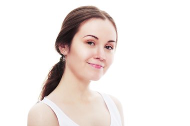 şehvetli genç kadın gülümsüyor