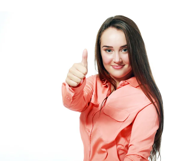 Mujer pulgar hacia arriba —  Fotos de Stock