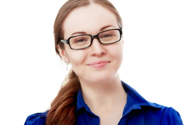 Mujer de negocios sonriente en gafas — Foto de Stock