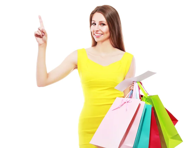 Woman holding bags — Stock Photo, Image