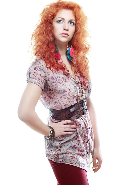Young woman with red hair — Stock Photo, Image