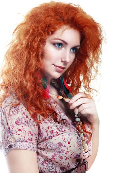 Young woman with red hair — Stock Photo, Image