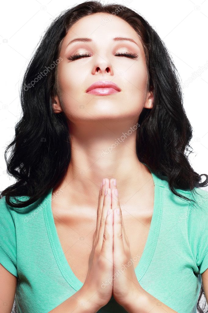 young woman praying