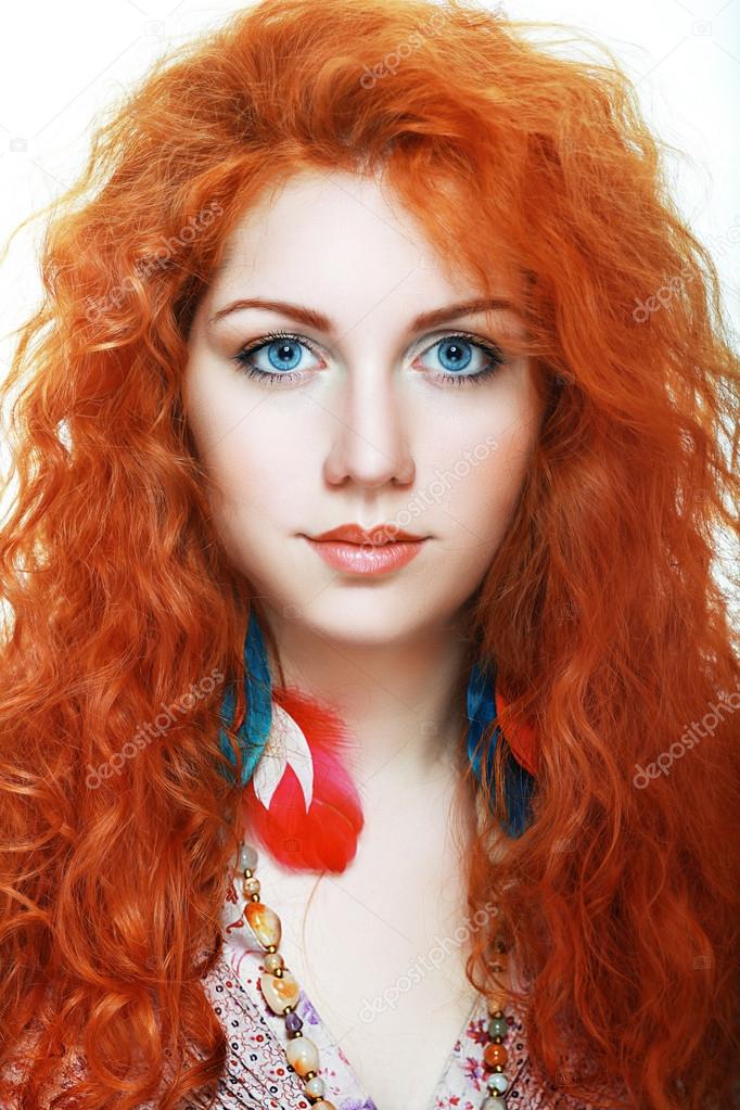 young woman with red hair